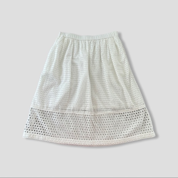 J.Crew Size 4 petite White eyelet midi skirt - Picture 2 of 3